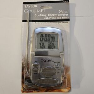 Taylor Gourmet Digital Cooking Thermometer with Probe and Timer 1478-21 NEW